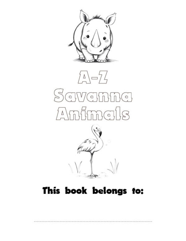 A to Z Savanna Animals Coloring Book