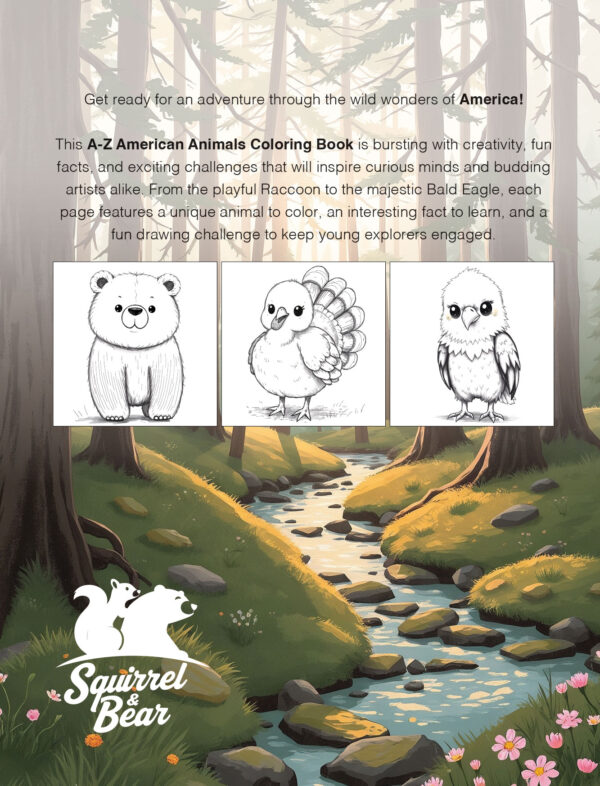 A to Z American Animals Coloring Book