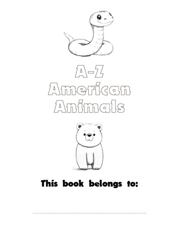 A to Z American Animals Coloring Book