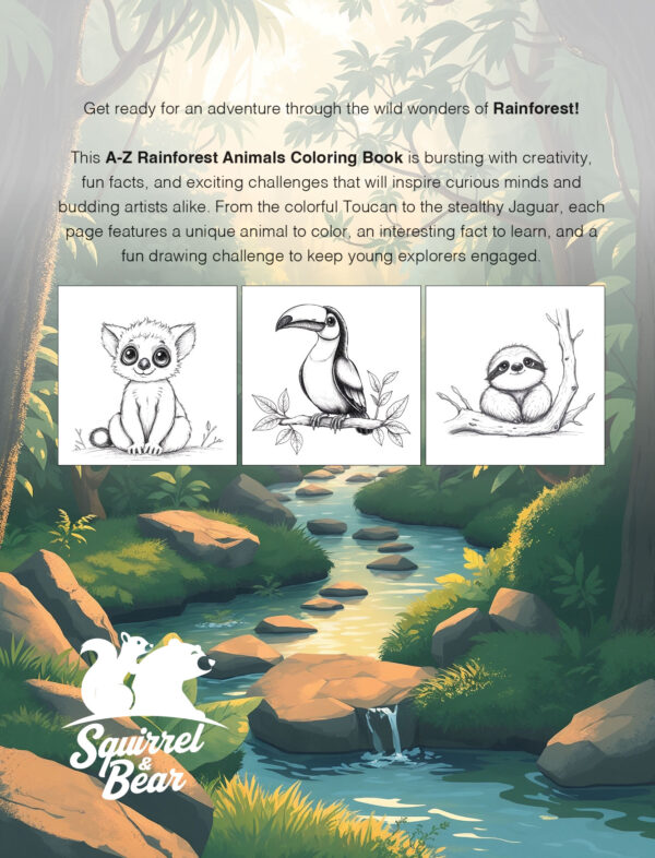 A to Z Rainforest Animals Coloring Book