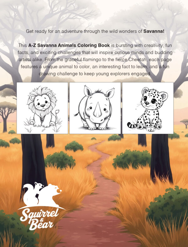 A to Z Savanna Animals Coloring Book