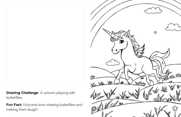 Unicorns, Fairy and Rainbow Coloring Book